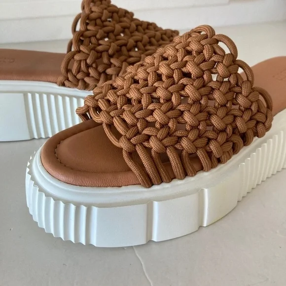 NWOT Maeve Anthropologie Crochet Rope Brown Platform Sandals Sz 36